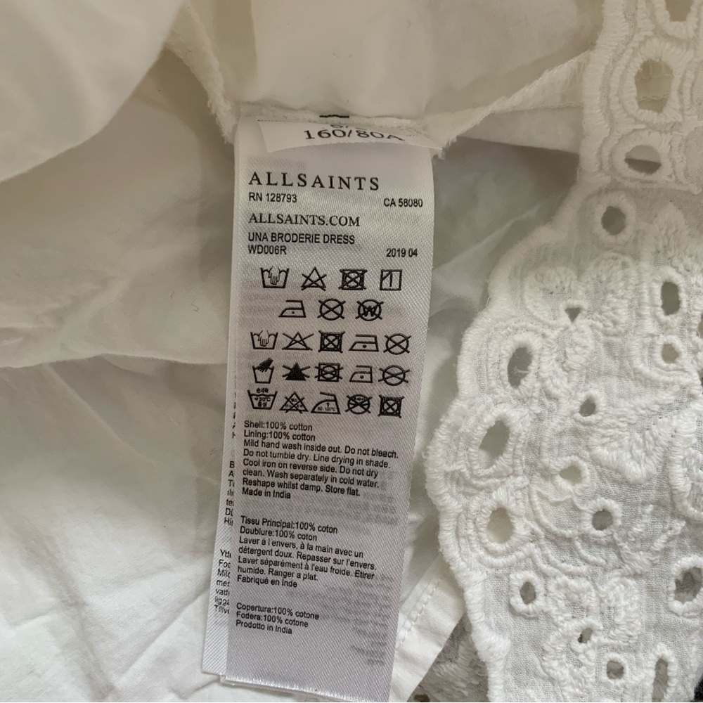 Allsaints eyelet dress, size 2 - Picture 3 of 3
